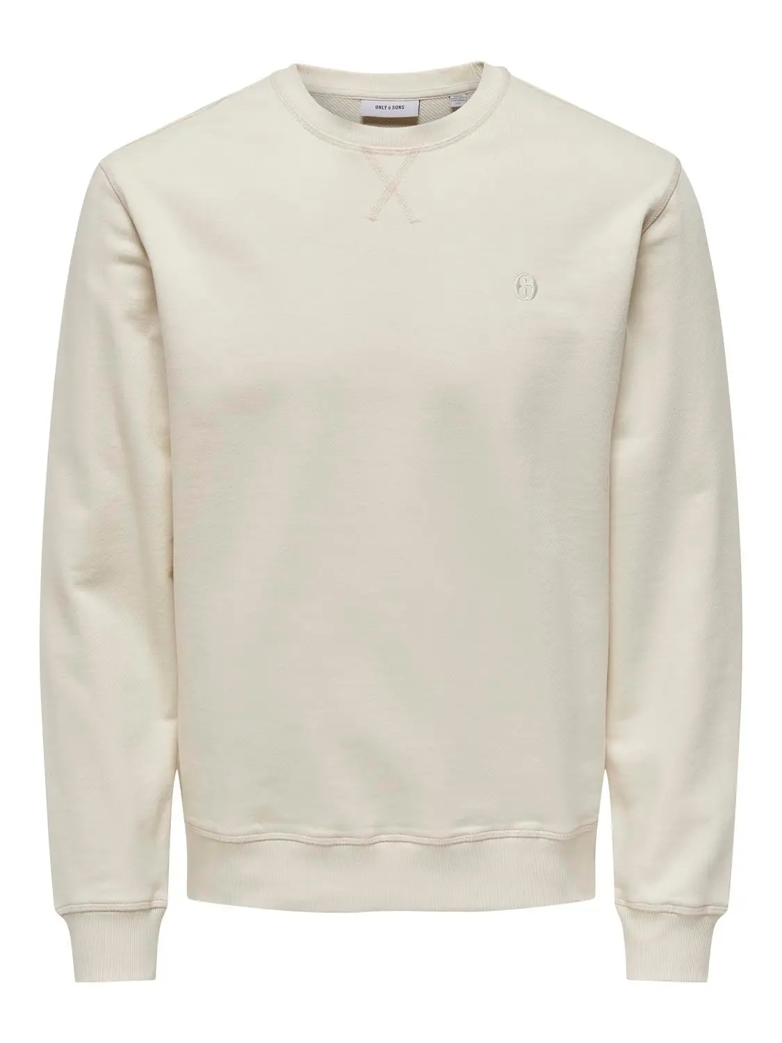 22030384 ONSDAN UNBRUSHED REG CREW NECK SWEAT VD - ANTIQUE WHITE