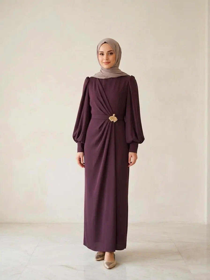 2251 MATEKS ELBİSE - BORDO