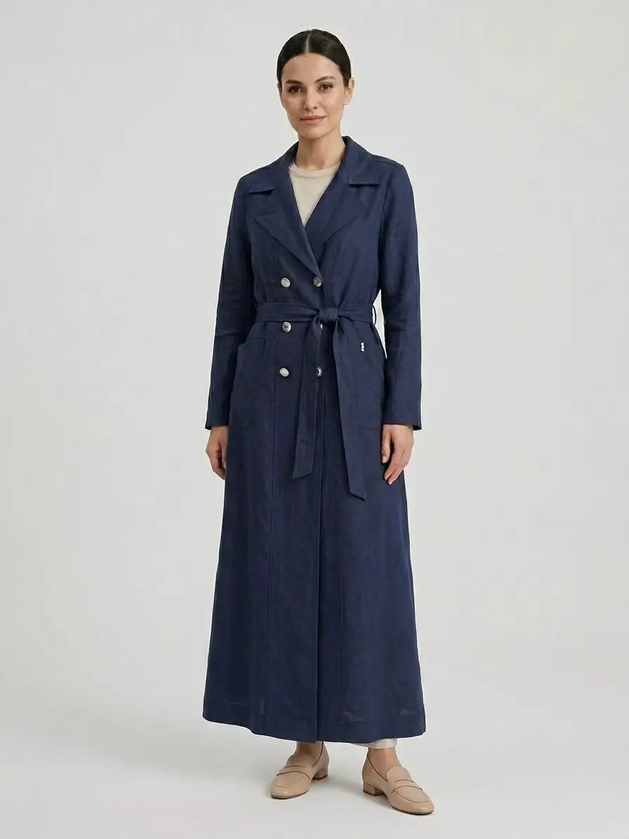 2268281 MISS DALIDA TAM BOY KRUVAZE KETEN CEKET - DARK NAVY