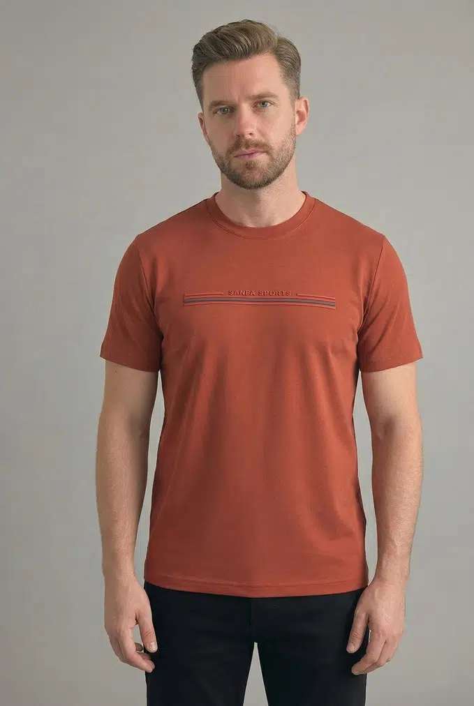 256017 SANFA O YAKA TSHIRT - KİREMİT