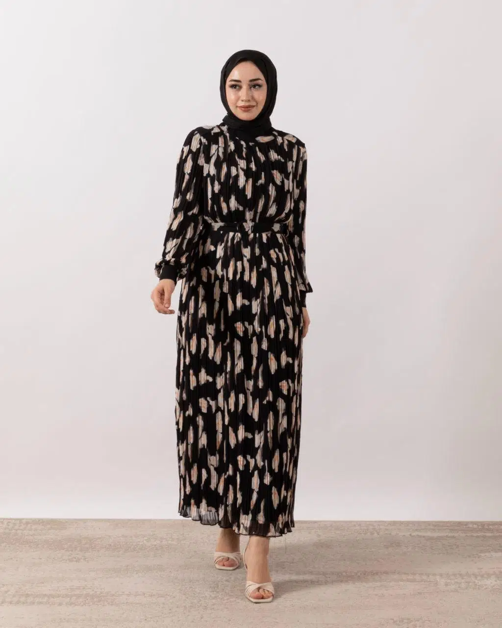 3031 STİLİFE PİLİSELİ EMPİRME ELBİSE