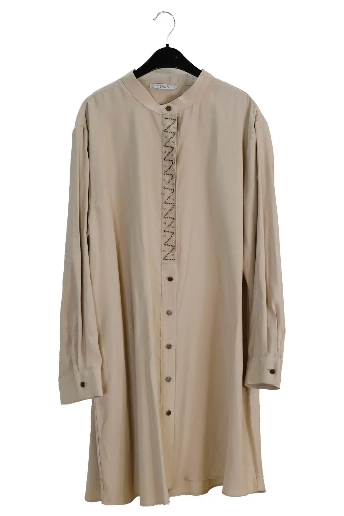 3071 SEDNA PATI BONCUK İŞLEMELİ UZUN TUNİK