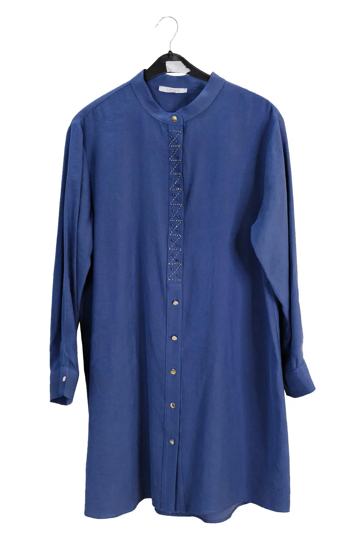 3071 SEDNA PATI BONCUK İŞLEMELİ UZUN TUNİK