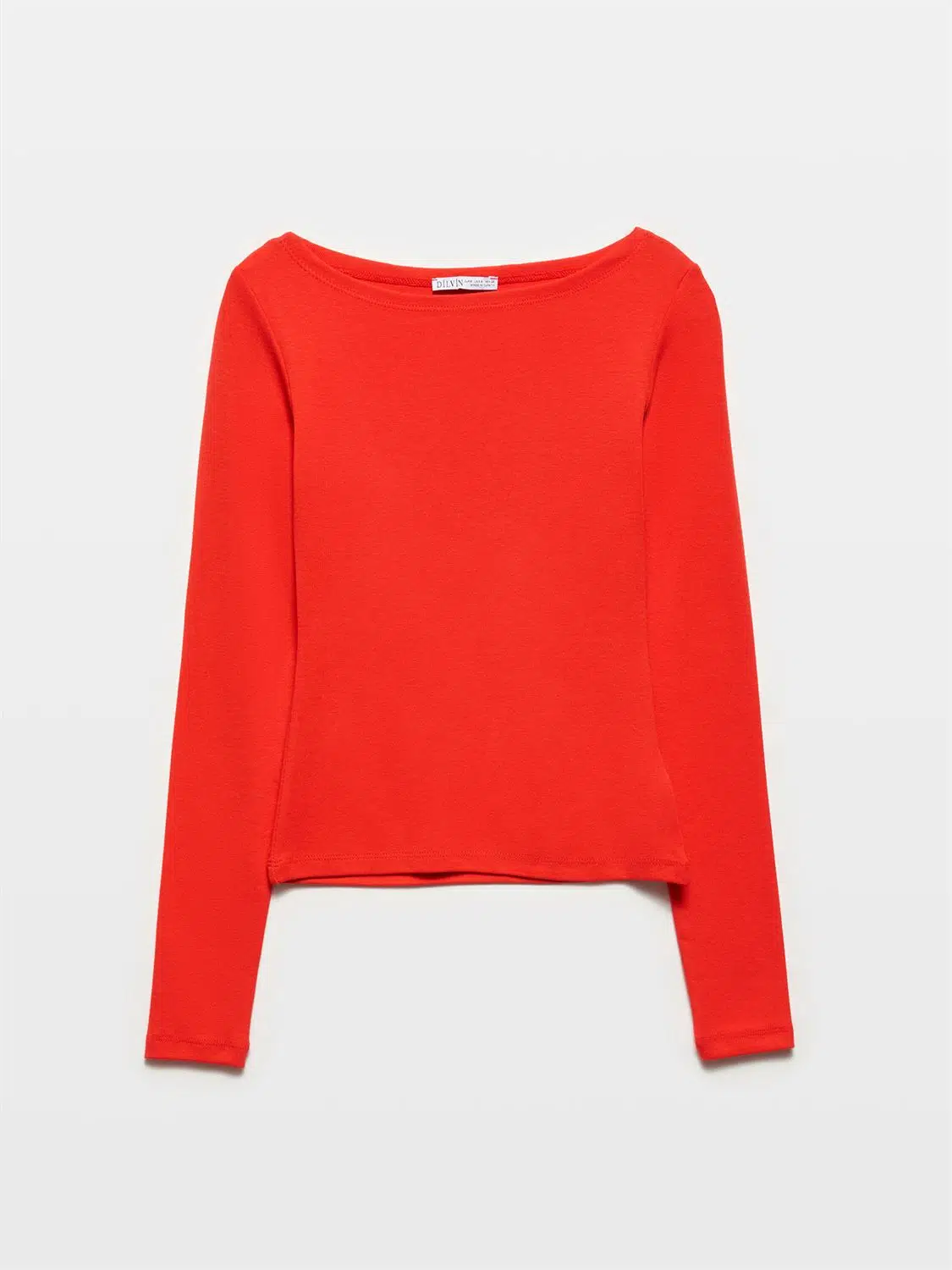 31332 DİLVİN KAYIK YAKA UZUN KOLLU TOP - K.KIRMIZI