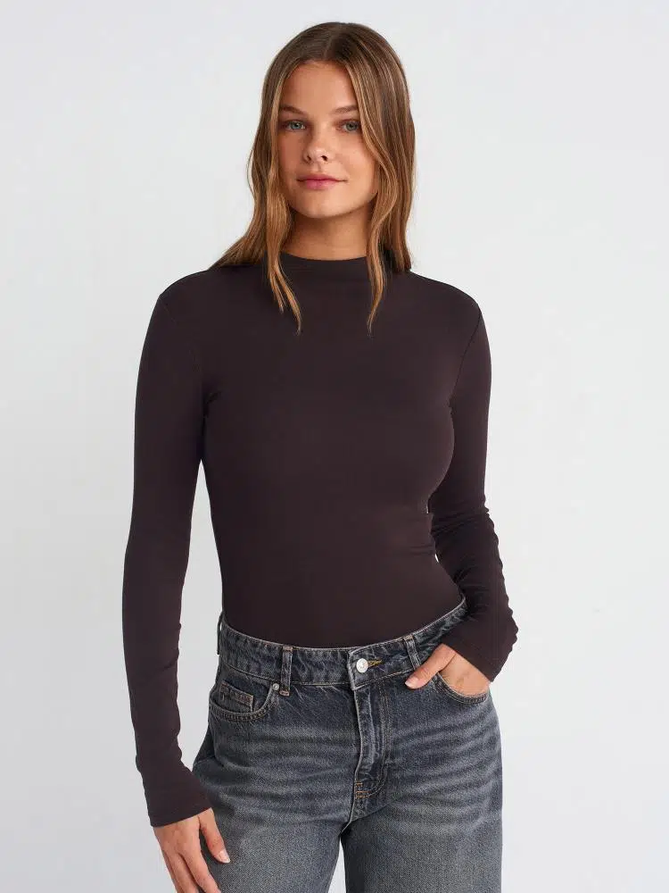 31433 DİLVİN YARIM BALIKÇI YAKA TOP