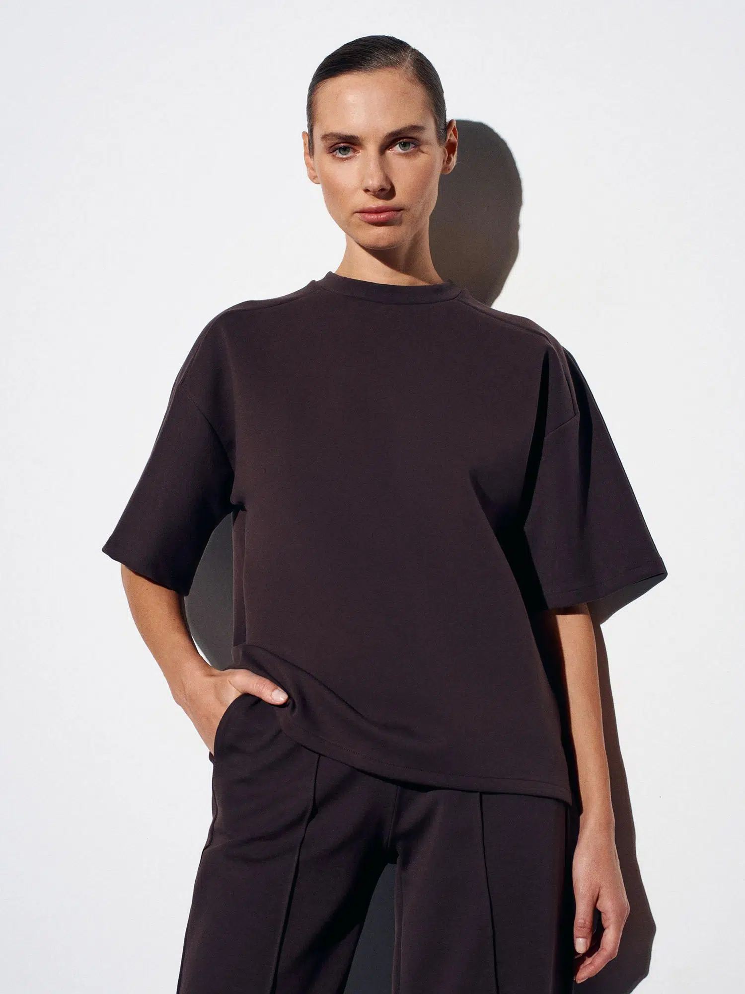 31975 DİLVİN KISA KOLLU OVERSİZE TSHIRT