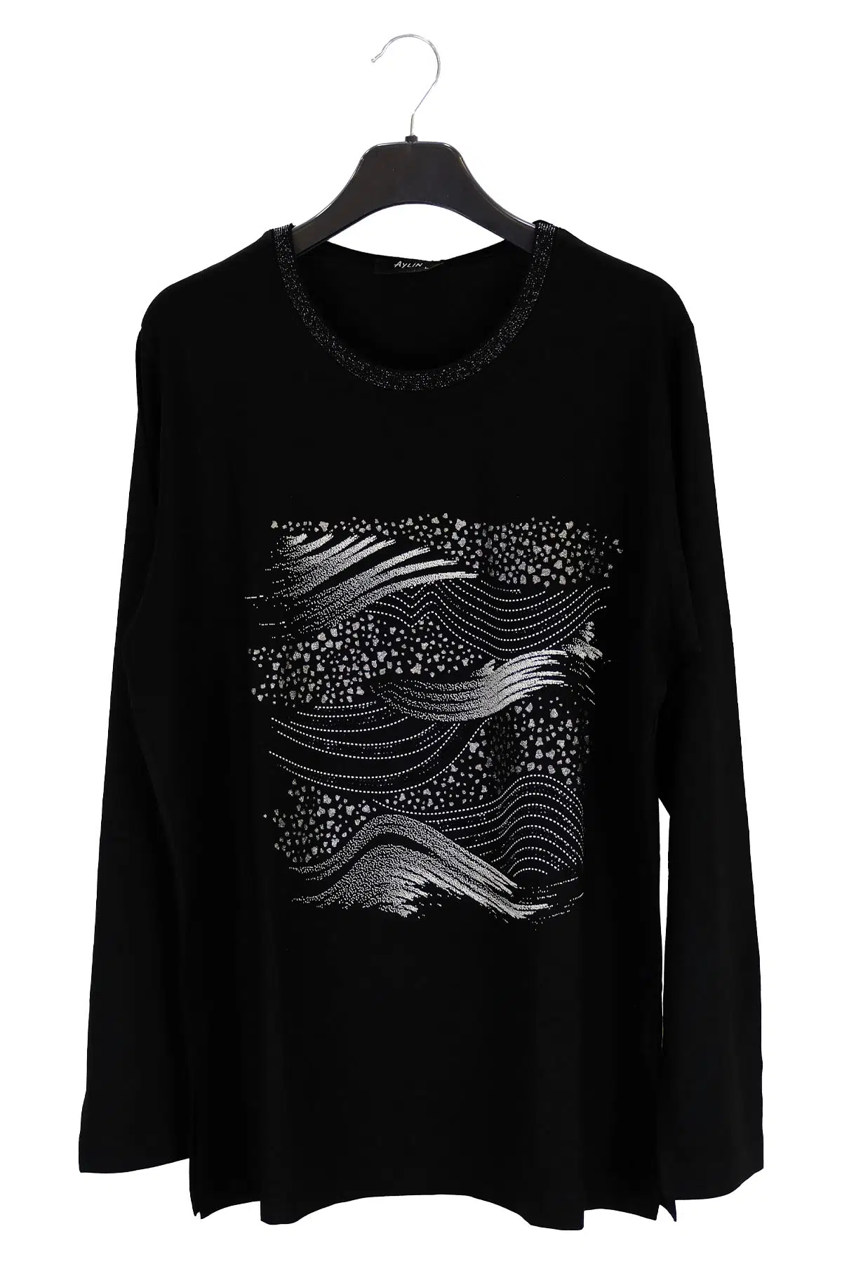 3822 AYLİN PENYE BLUZ - SİYAH