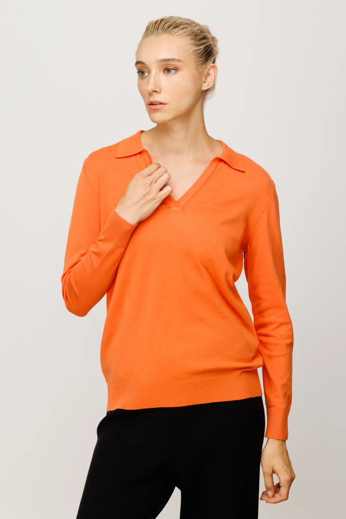 43310 ONTEKS POLO YAKA KAZAK - ORANJ