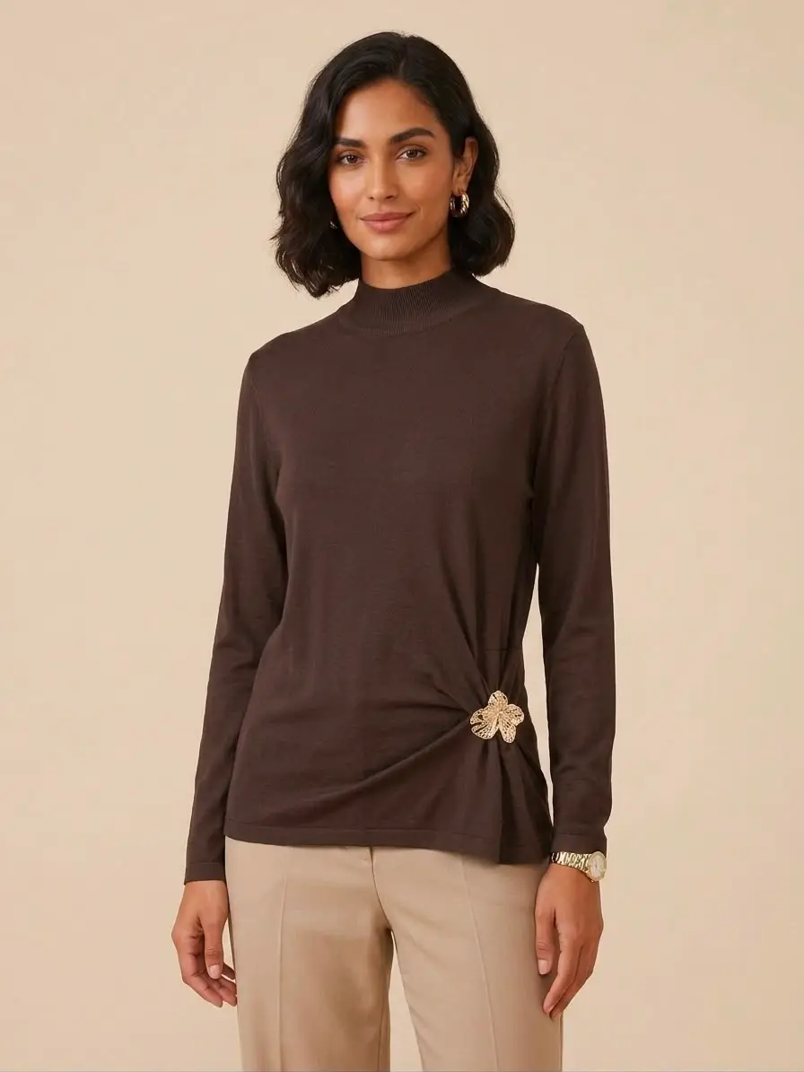 4409 GHİSA TUNİK - KAHVE