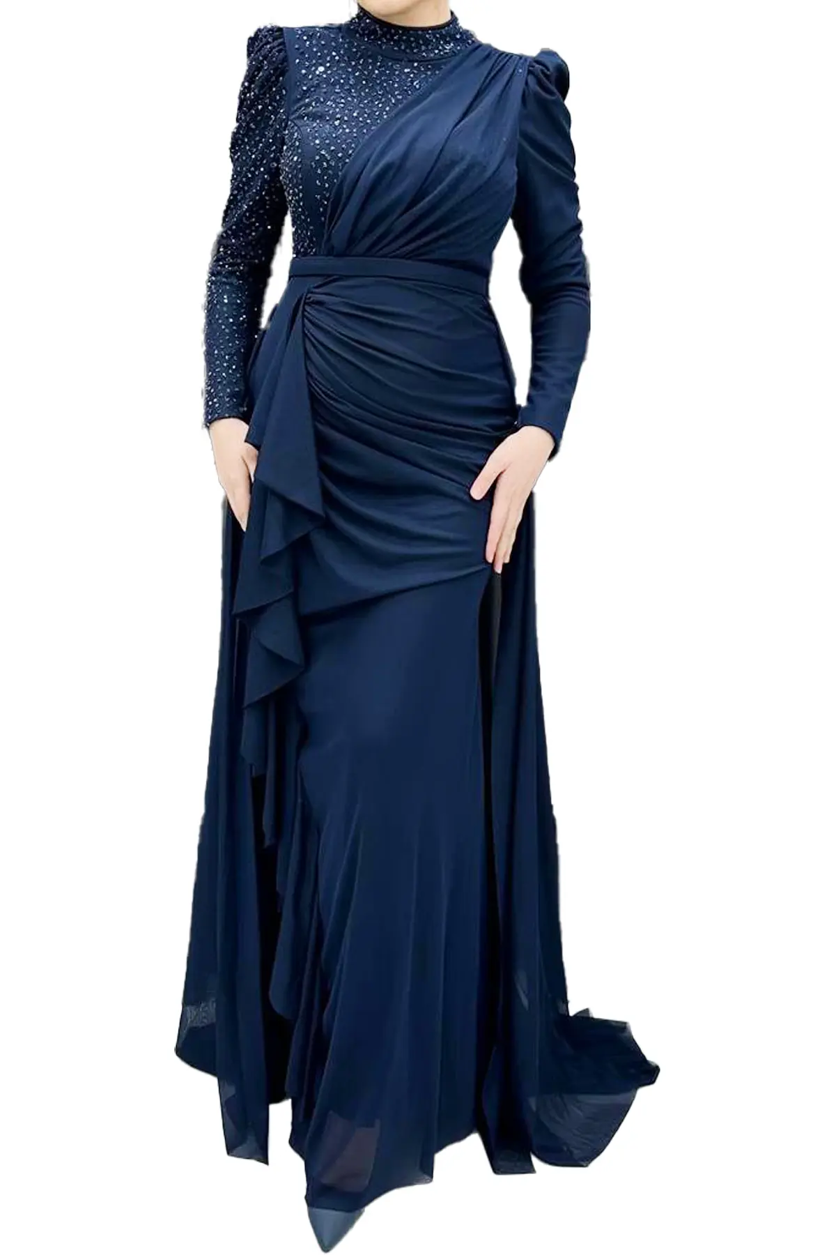 4796 HENNİN ABİYE ELBİSE - LACİVERT