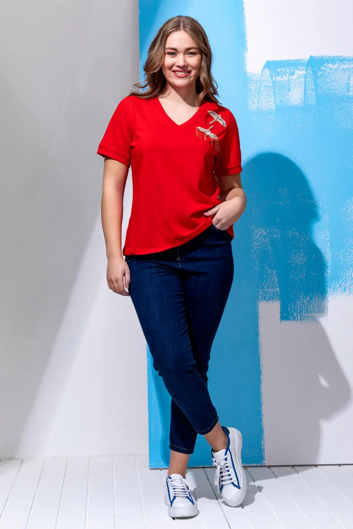 5017 VEDİ X LIFE KUŞ DETAYLI TSHIRT