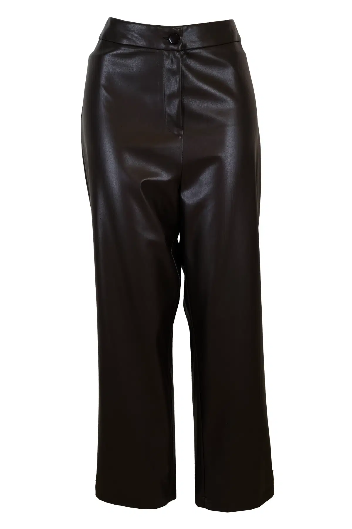 5402 SENTEZ PANTOLON TEK DÜĞMELİ GENİŞ PAÇA DERİ