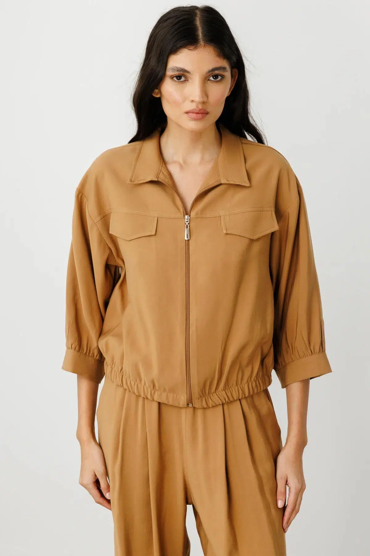 54502 ONTEKS CEP DETAYLI ETEK UCU LASTİKLİ SPOR CEKET