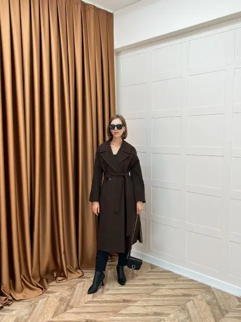 5508 STİLİFE GENİŞ YAKALI KABAN