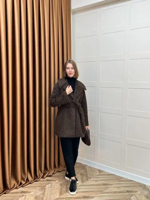 5523 STİLİFE TÜYLÜ YAKALI KABAN