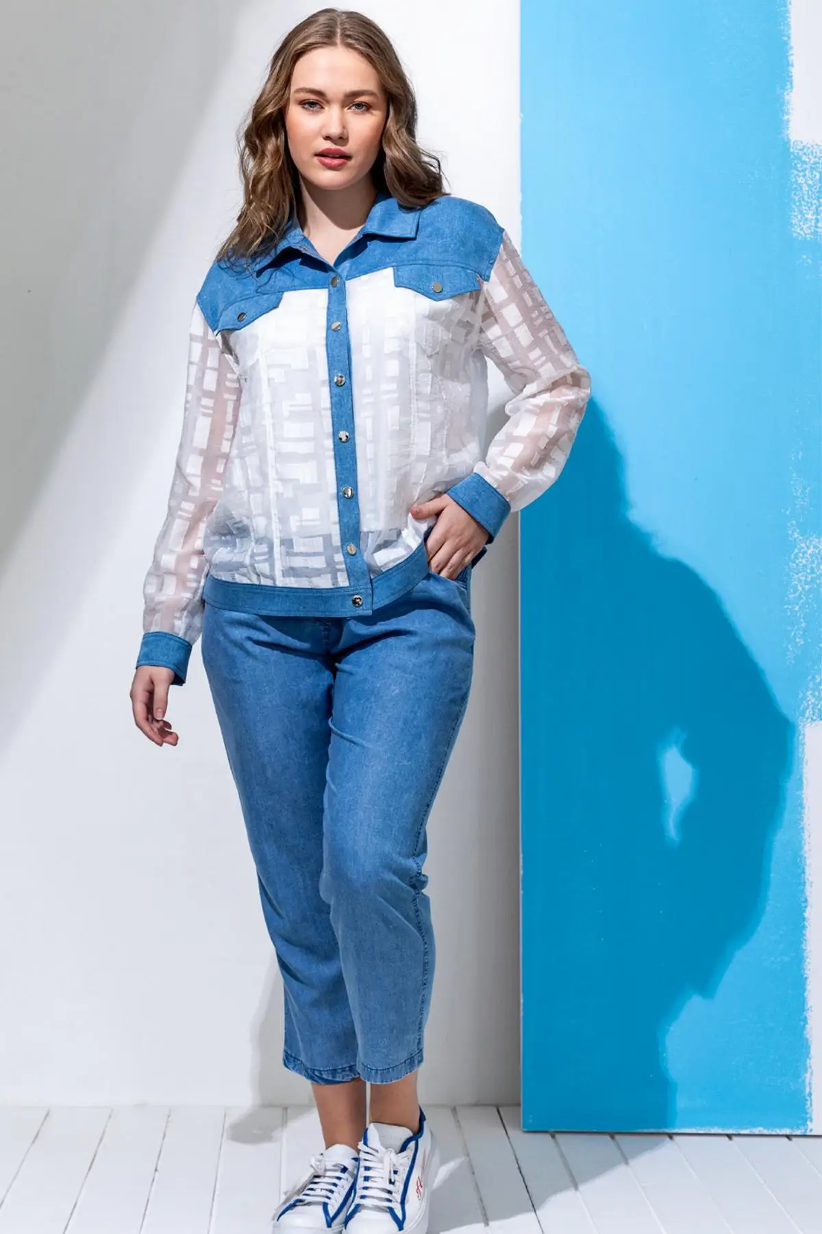 5818 VEDİ X LIFE DENİM DEVORE CEKET