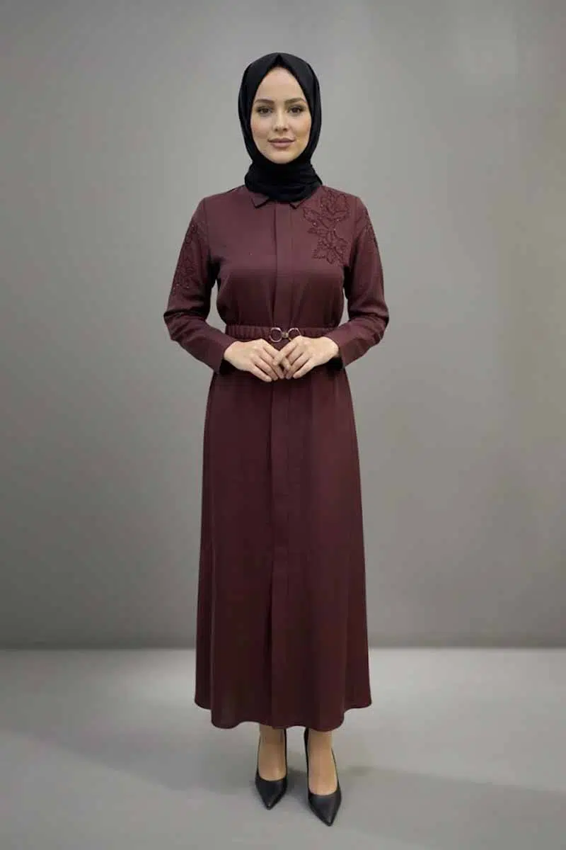5975 LİSSMORE ELBİSE - BORDO