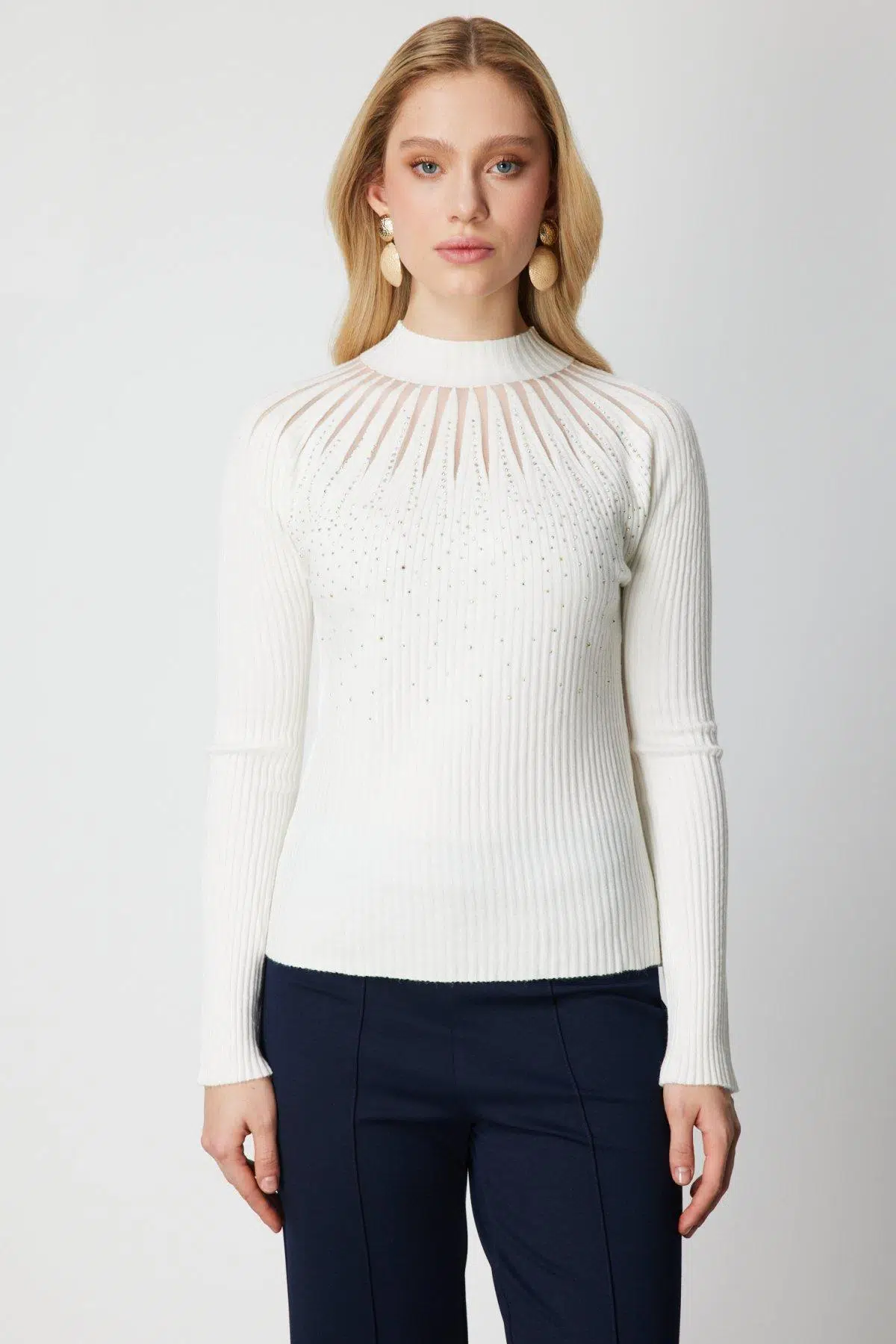 60388 ONTEKS KAZAK ÖNÜ TAŞLI DİK YAKA