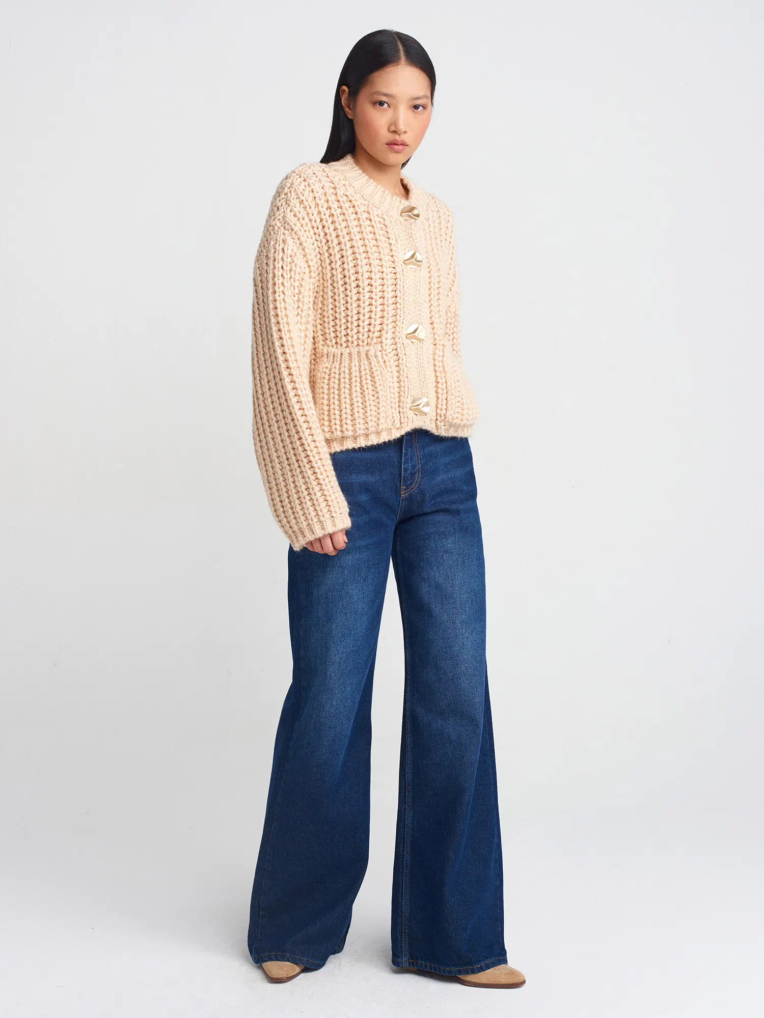 60960 DİLVİN BİS. YAKA YUMUŞAK DOKULU CEPLİ DÜĞ.TRİKO HIRKA