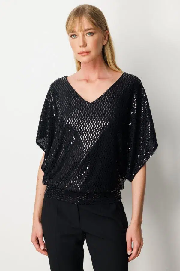 61378 ONTEKS BLUZ V YAKA SIRTI DEKOLTELİ