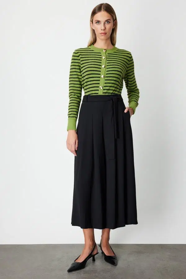 64151 ONTEKS PANTOLON PİLELİ DERİ KEMERLİ