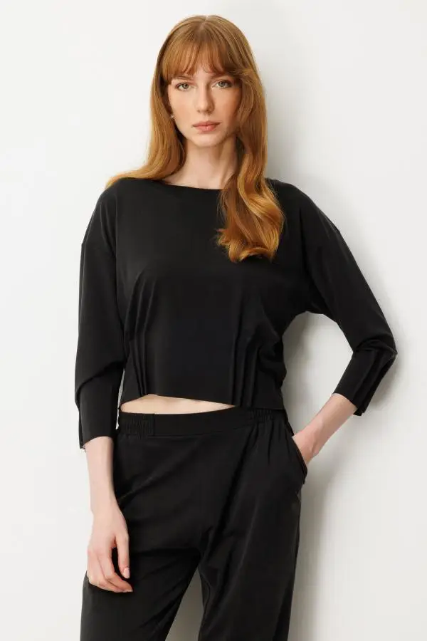 64408 ONTEKS BLUZ DİKİŞLİ PİLELİ