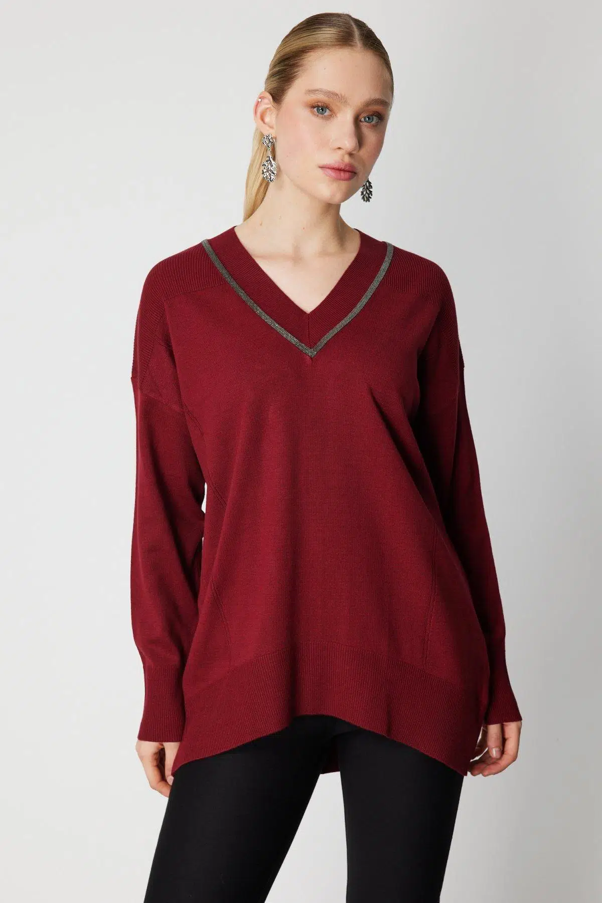 65311 ONTEKS KAZAK V YAKA UZUN KOL