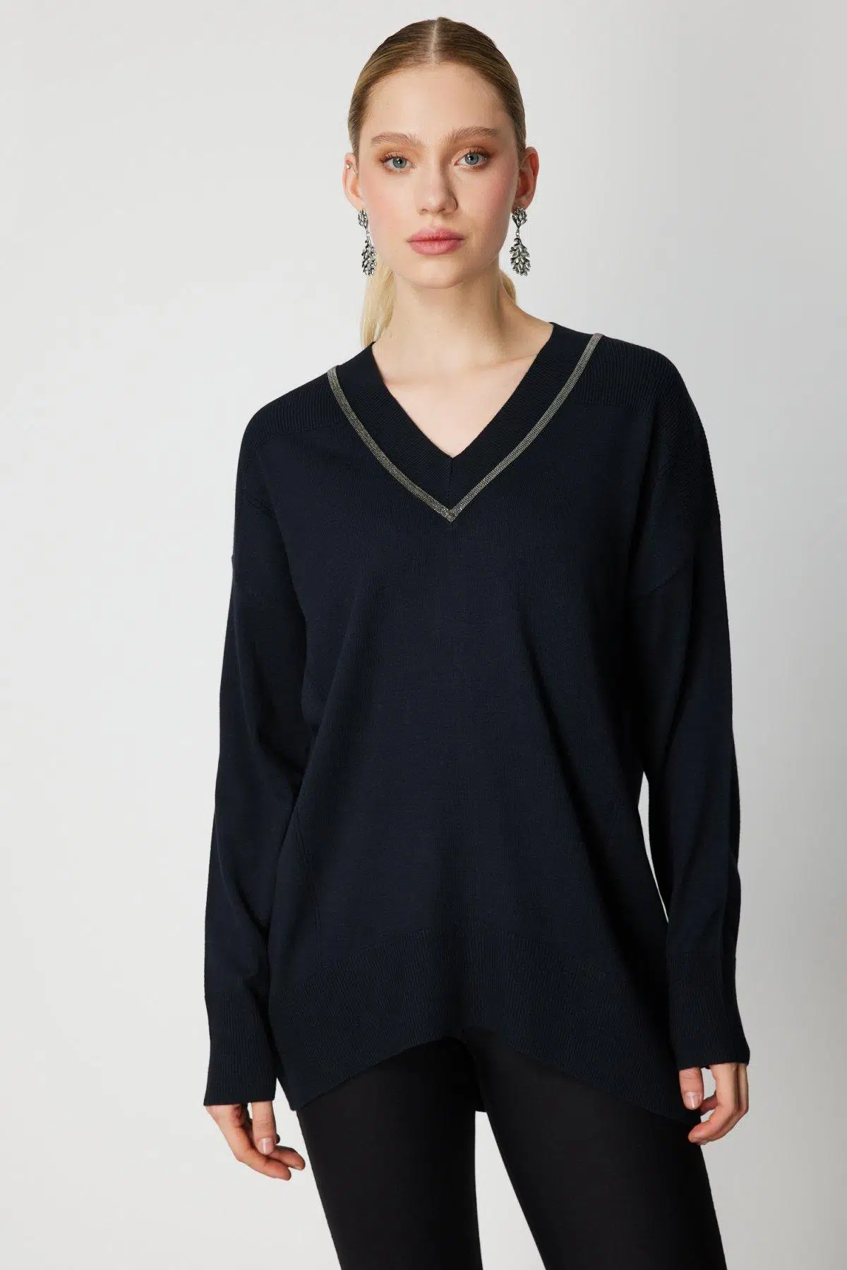 65311 ONTEKS KAZAK V YAKA UZUN KOL