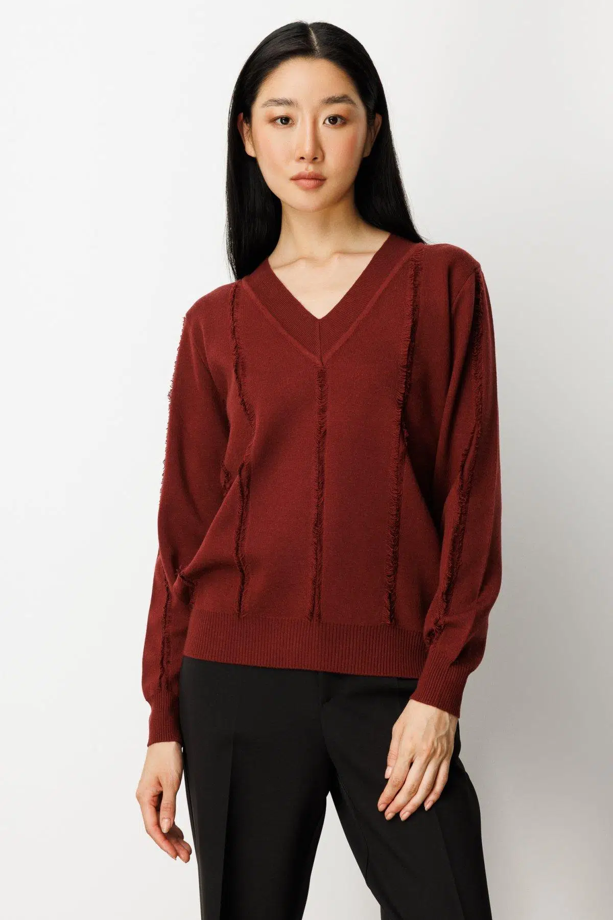 65321 ONTEKS V YAKA ŞERİT KIRÇILLI KAZAK