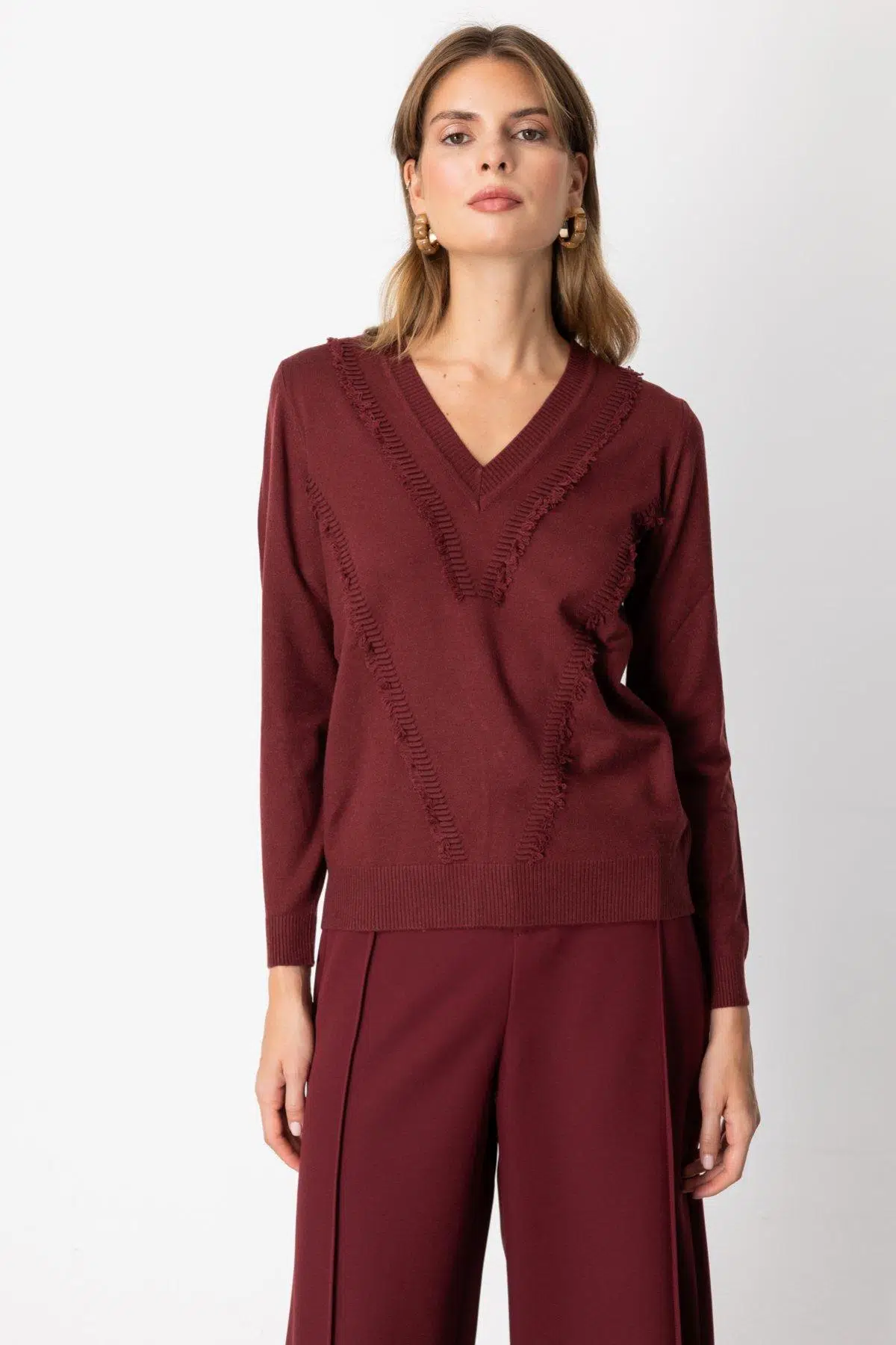 65338 ONTEKS V YAKA ÖNÜ DETAYLI KAZAK