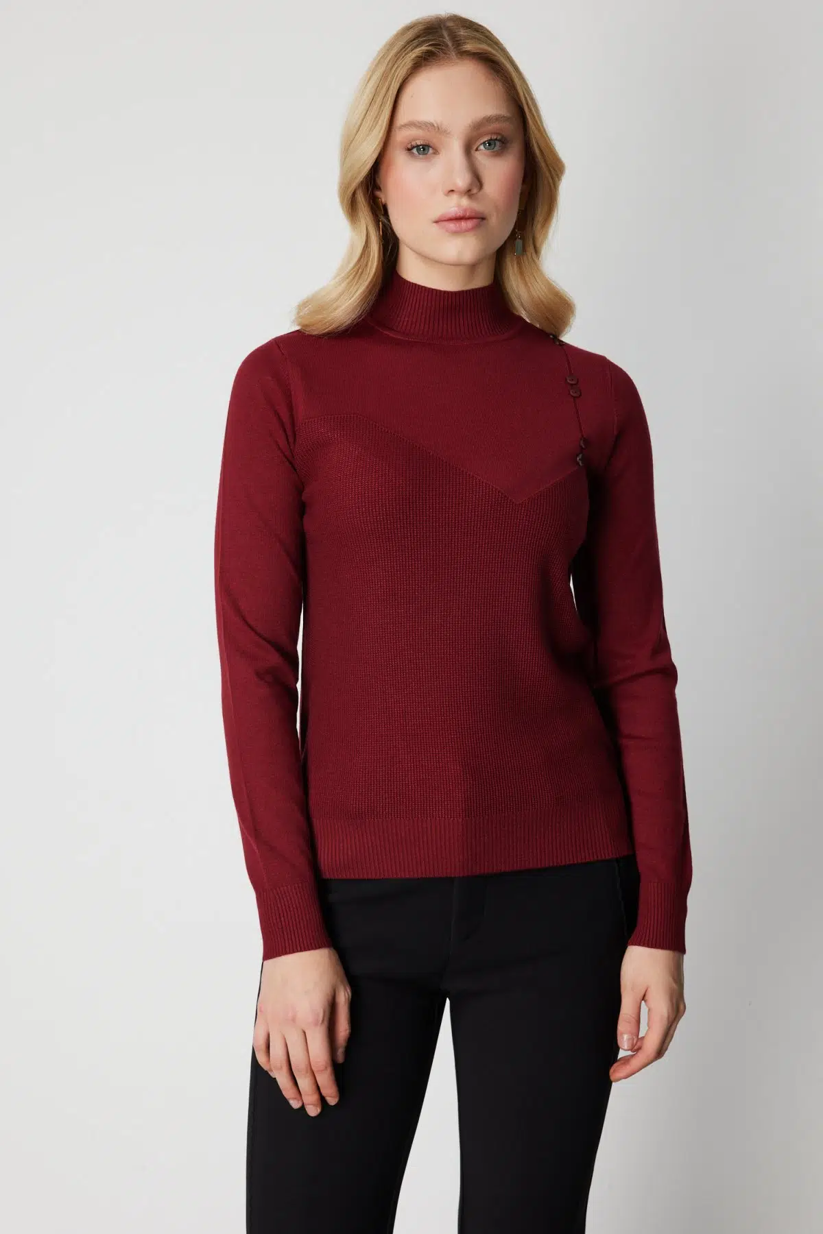 65348 ONTEKS KAZAK DİKİŞ DETAYLI TEK TARAFI DÜĞMELİ