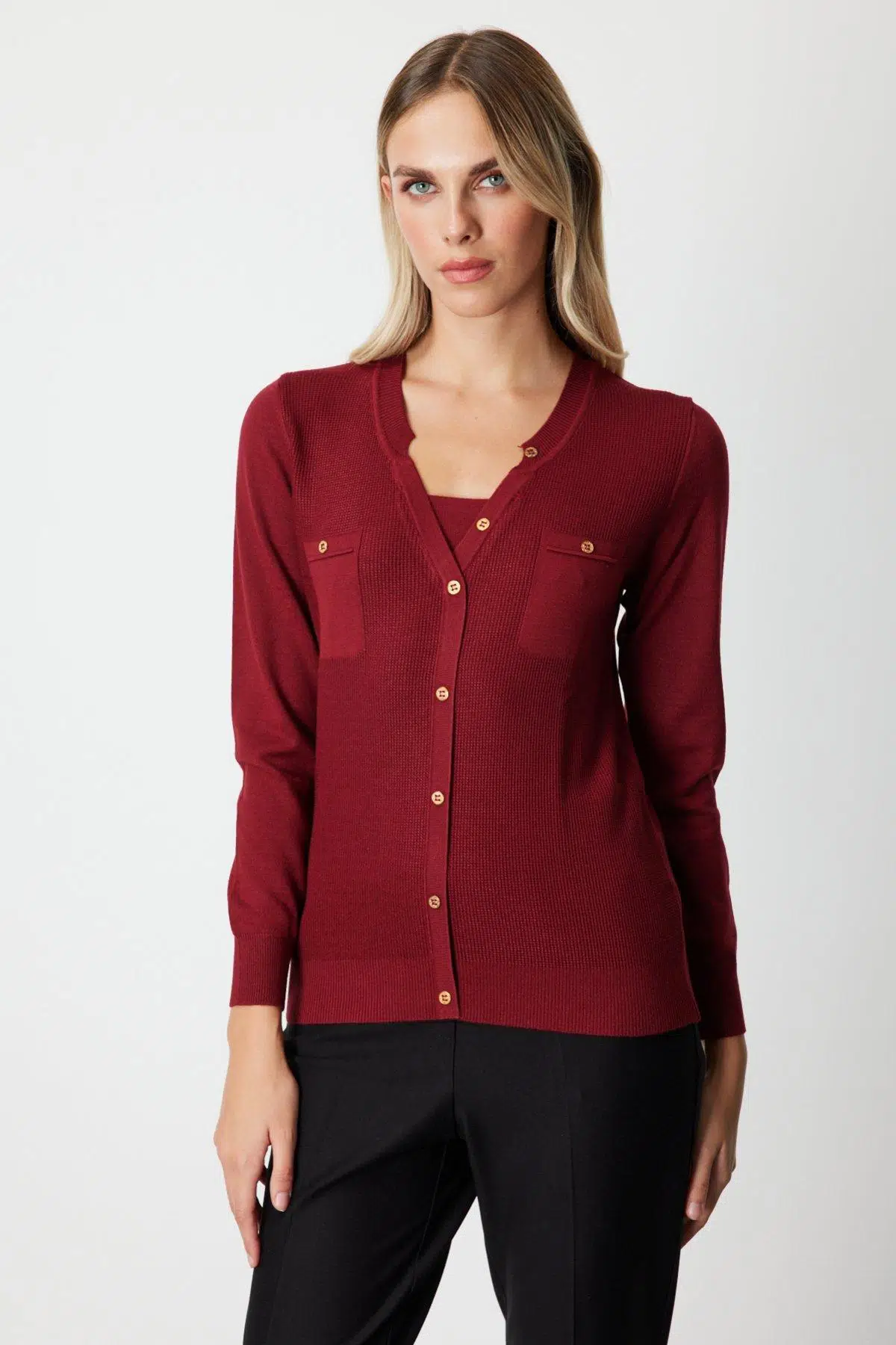 65357 ONTEKS V YAKA HIRKA GÖRÜNÜMLÜ KAZAK