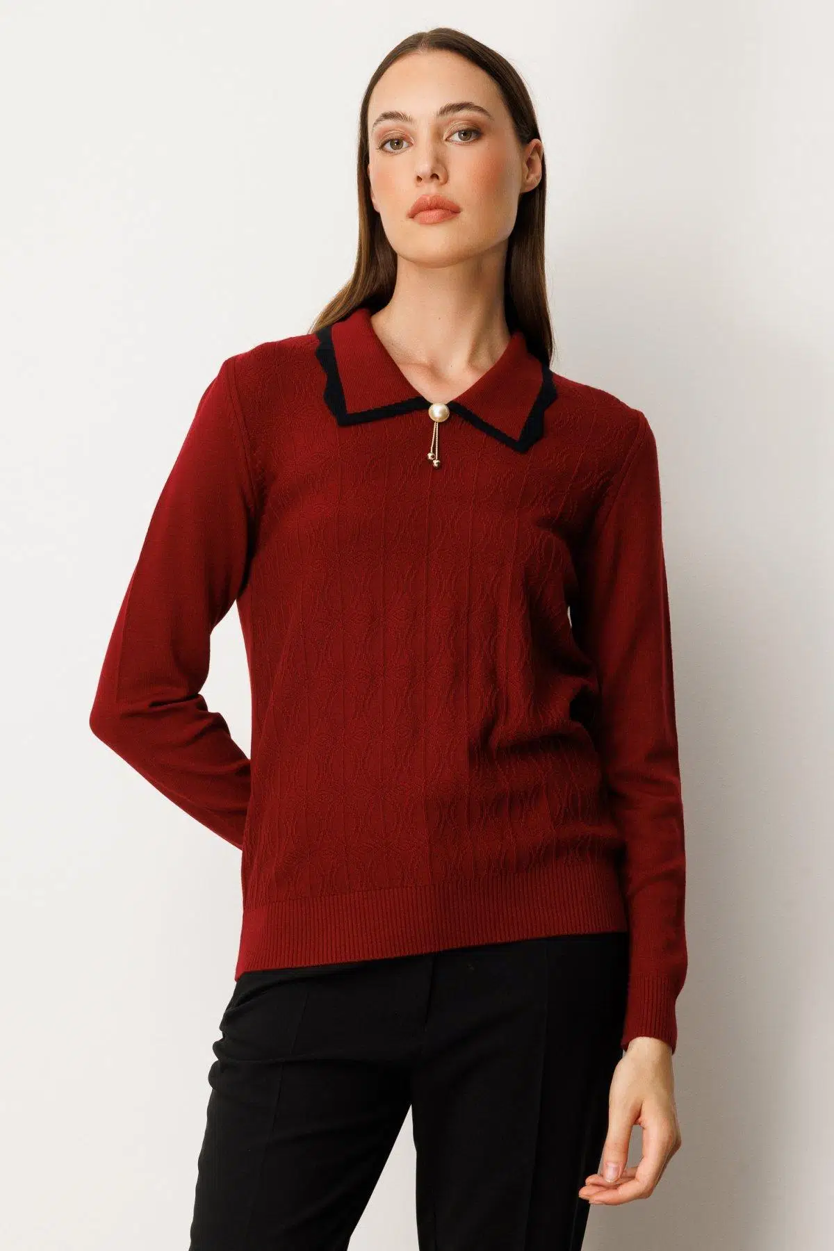 65363 ONTEKS KAZAK GÖMLEK YAKA AKSESUARLI