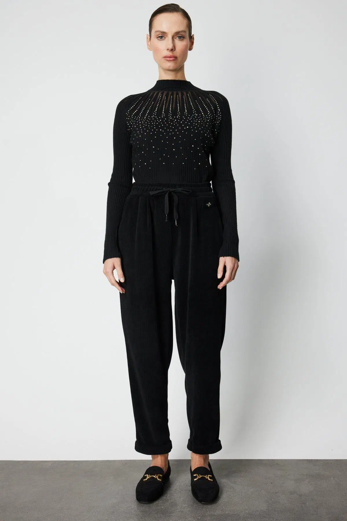 66921 ONTEKS PANTOLON BELİ BAĞCIKLI BİLEK BOY