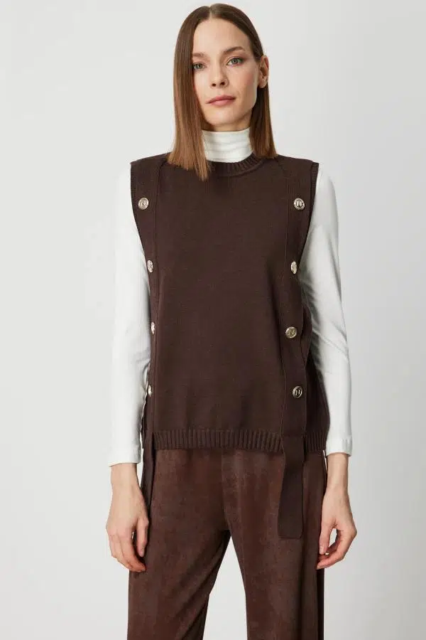 69310 ONTEKS SÜVETER DÜĞMELİ SIFIR YAKA