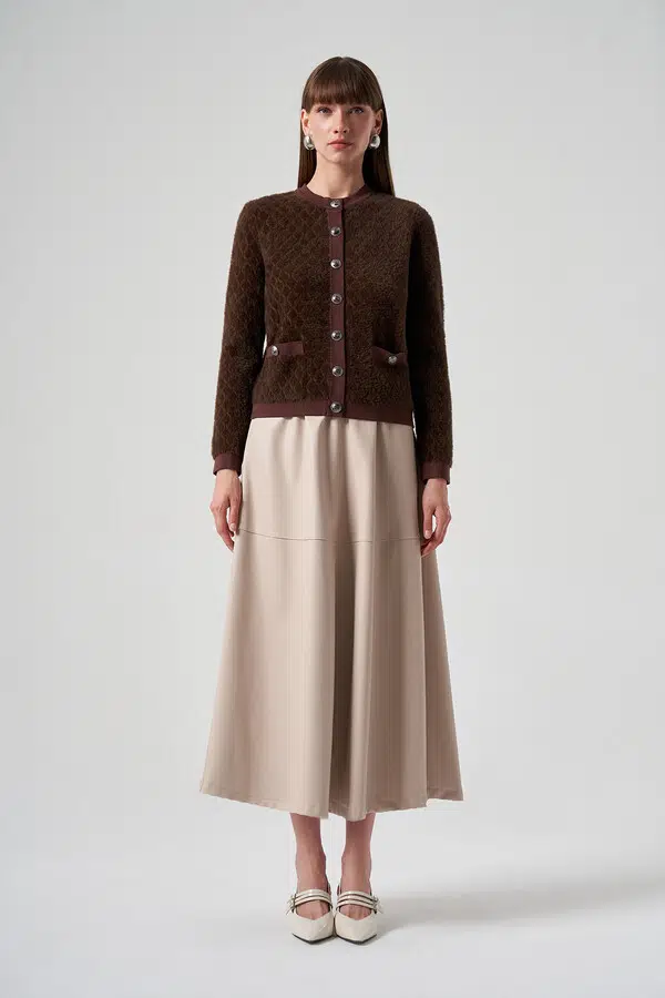 7001 NUSS TRİKO HIRKA - KAHVE