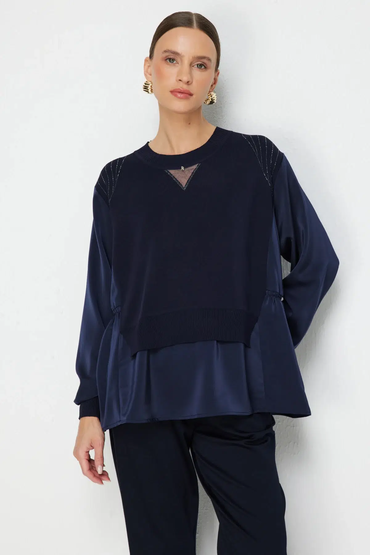 70375 ONTEKS BLUZ - LACİVERT