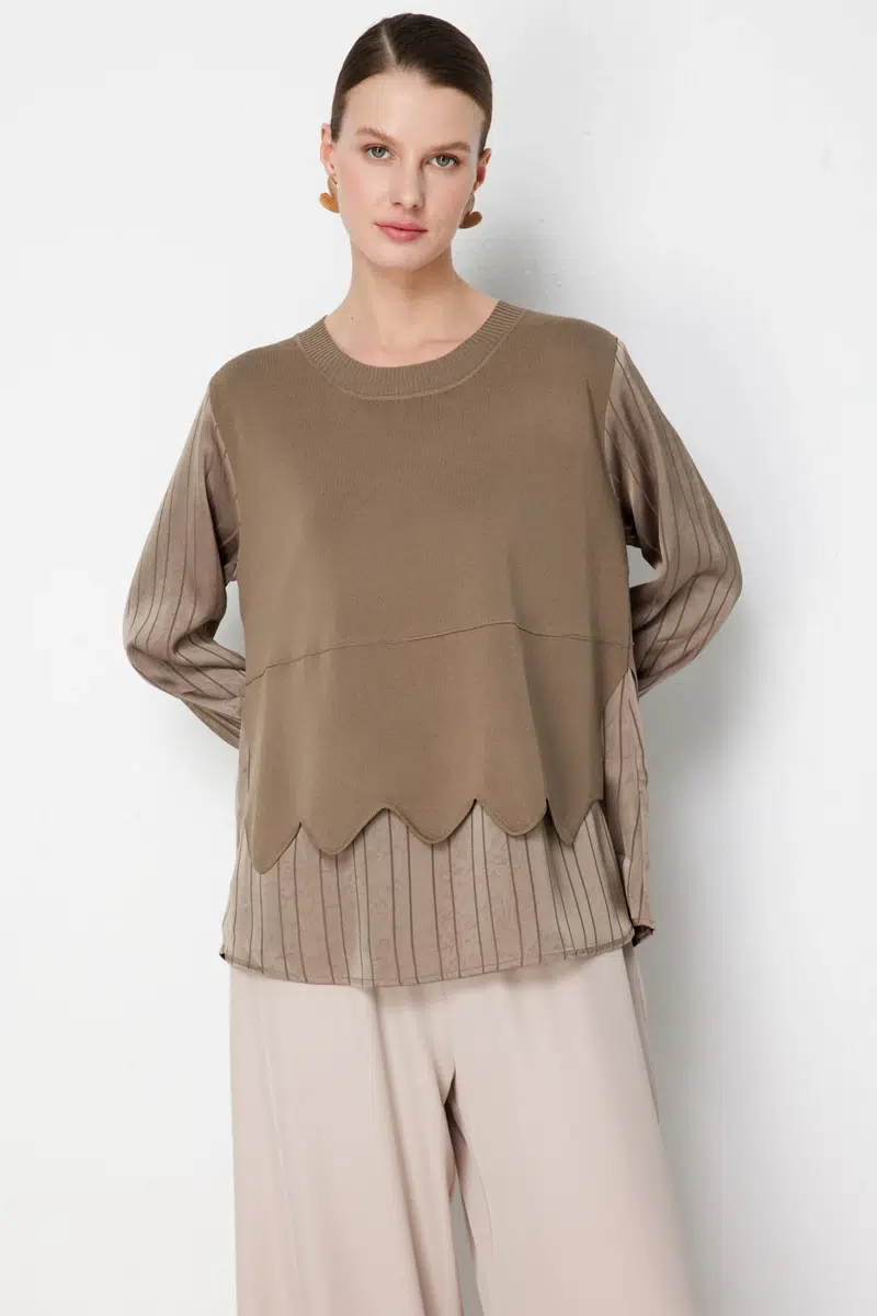 70480 ONTEKS BLUZ - BEJ
