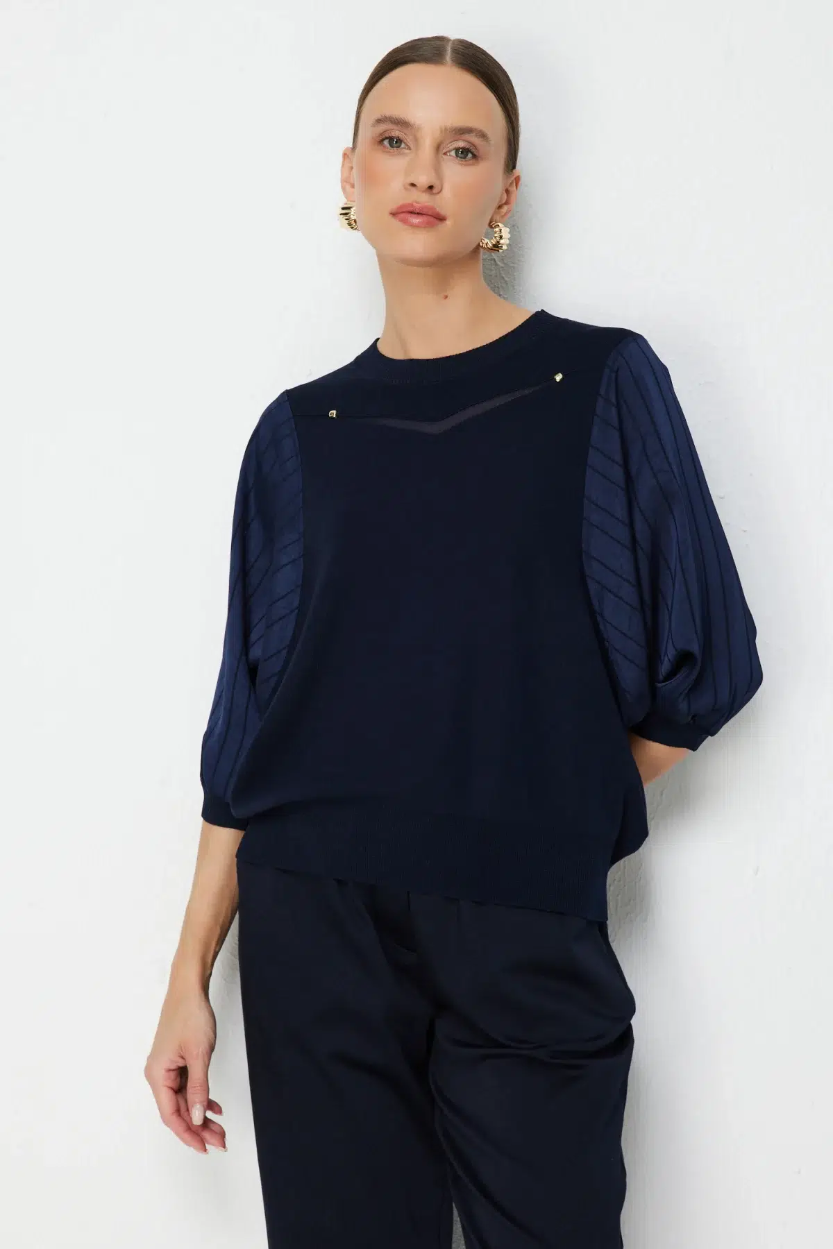 70508 ONTEKS BLUZ - LACİVERT