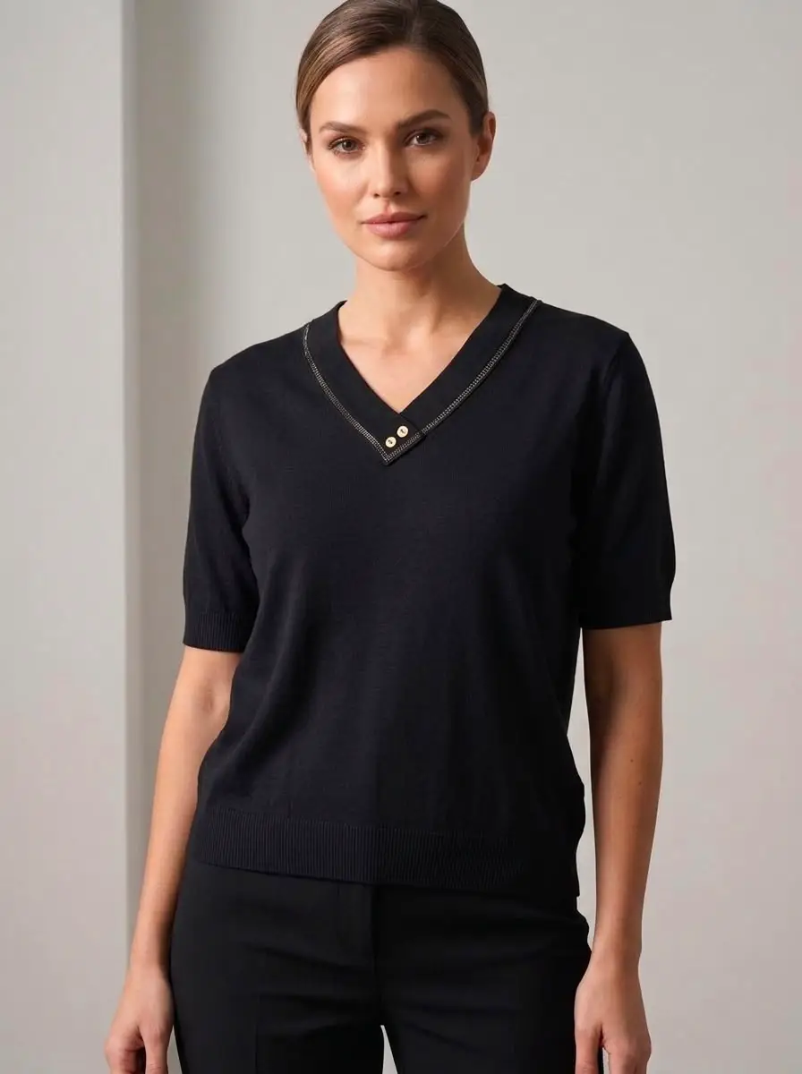 70561 ONTEKS BLUZ - SİYAH