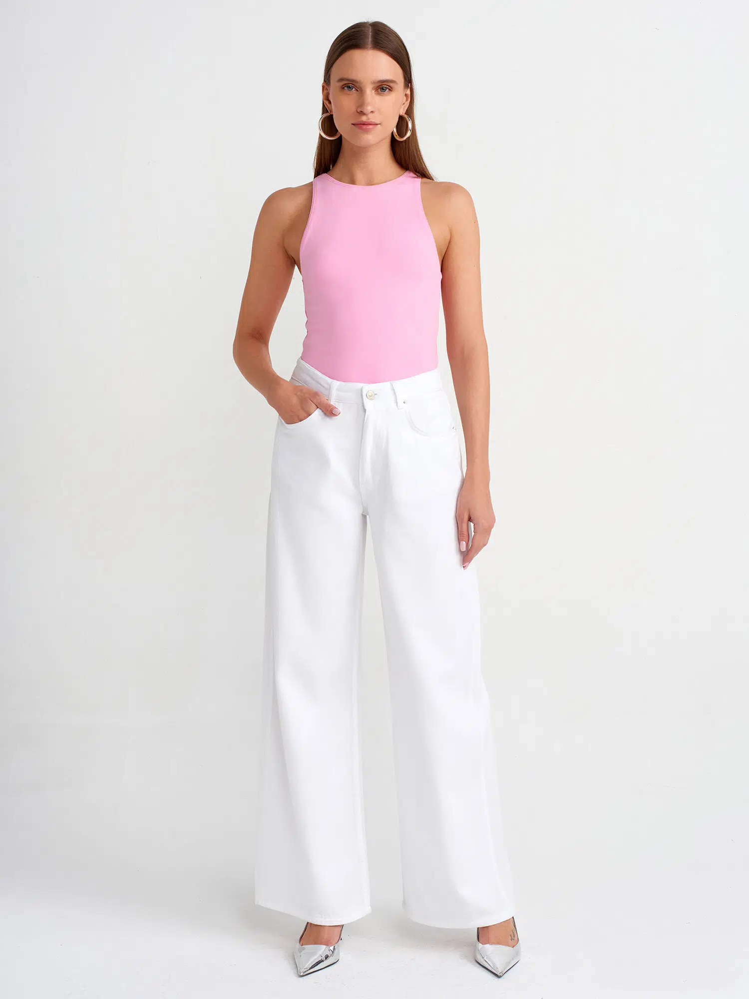 71480 DİLVİN DÖKÜMLÜ KUMAŞ GENİŞ PANTOLON