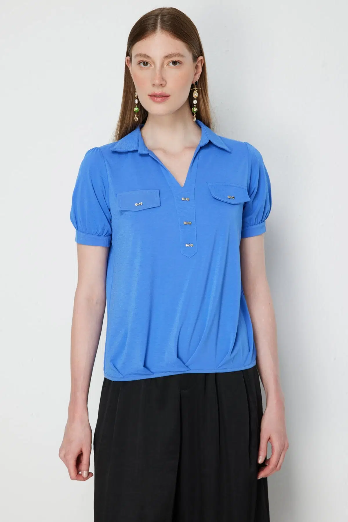 71480 ONTEKS BLUZ - MAVİ