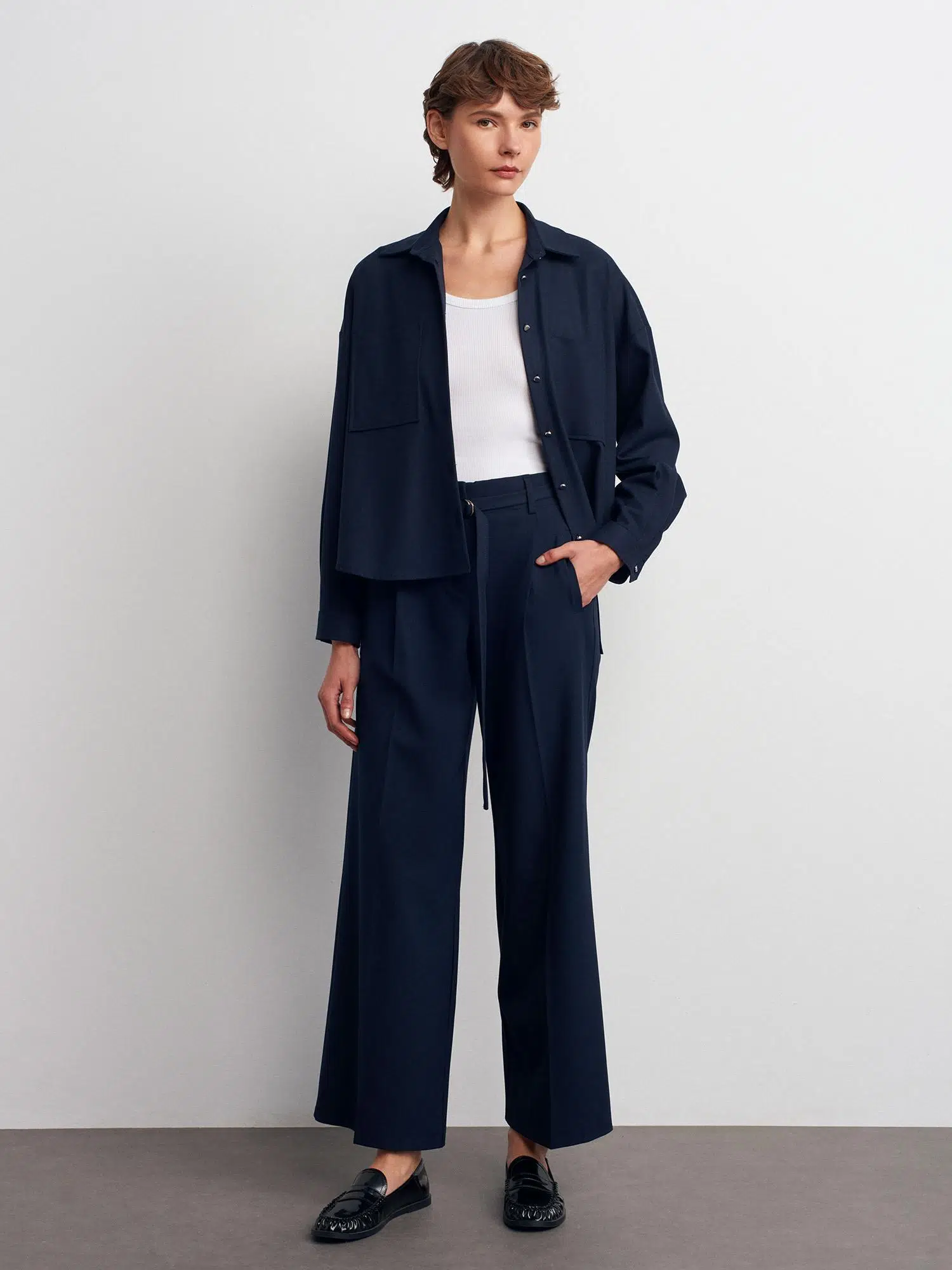 72180 DİLVİN KEMERLİ GENİŞ PAÇA PANTOLON