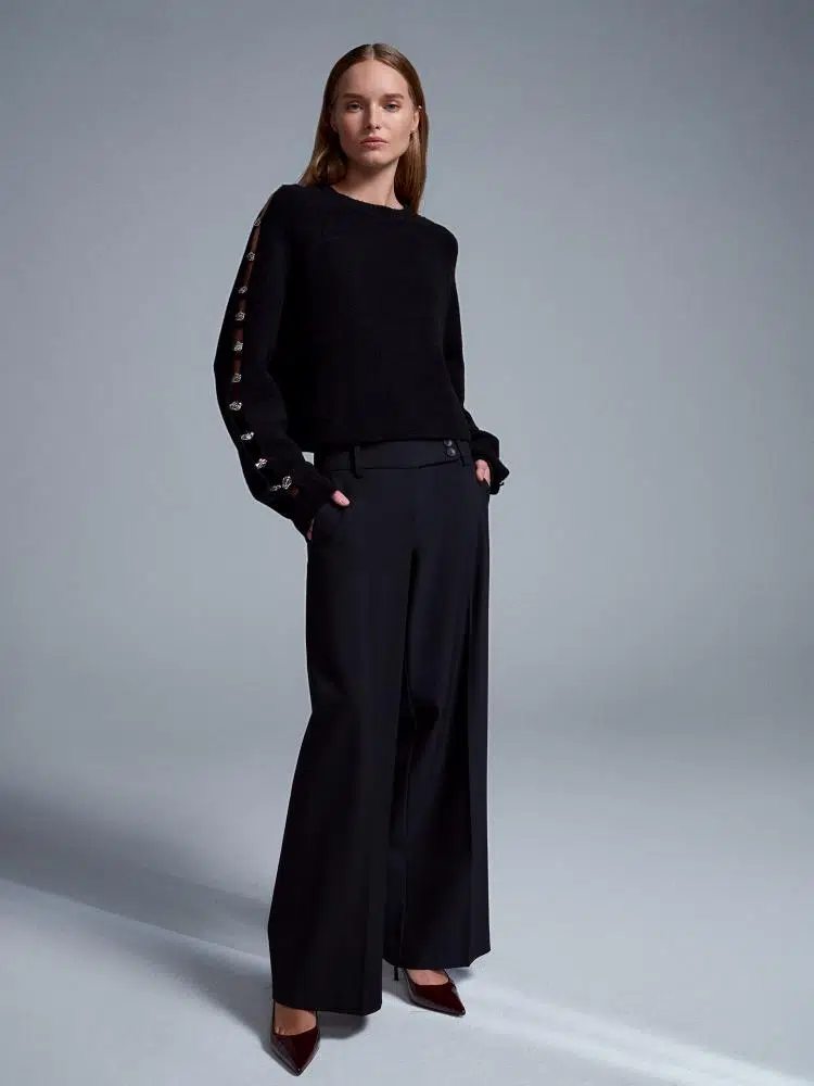 72196 DİLVİN ÇAPRAZ BEL GENİŞ PAÇA PANTOLON