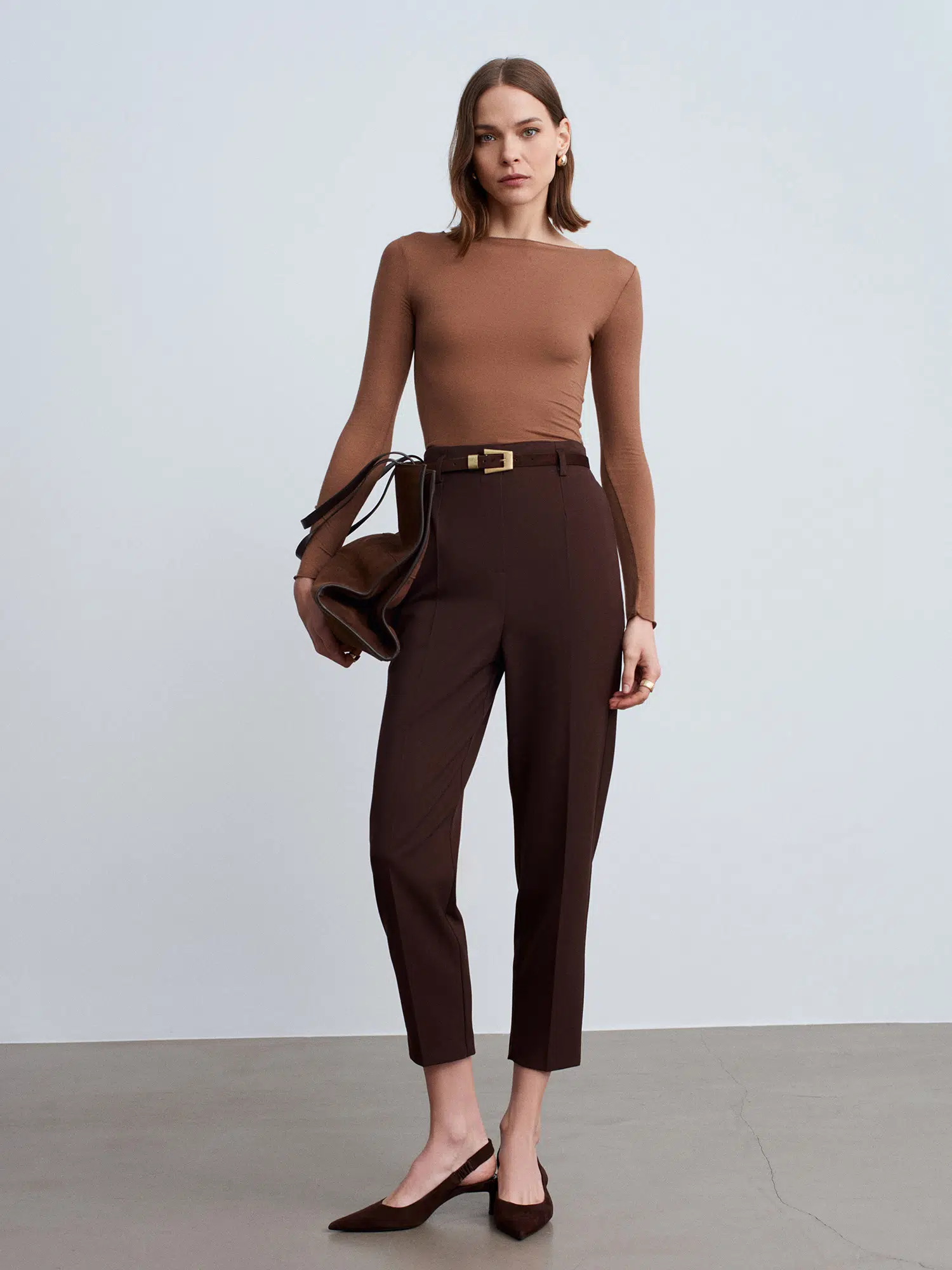 72242 DİLVİN KEMERLİ YÜKSEK BEL PANTOLON