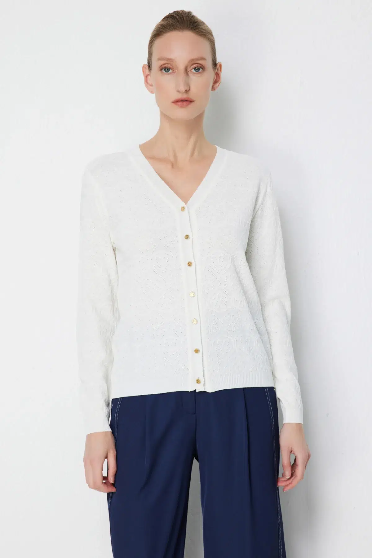 73901 ONTEKS DES. DÜĞMELİ HIRKA - EKRU