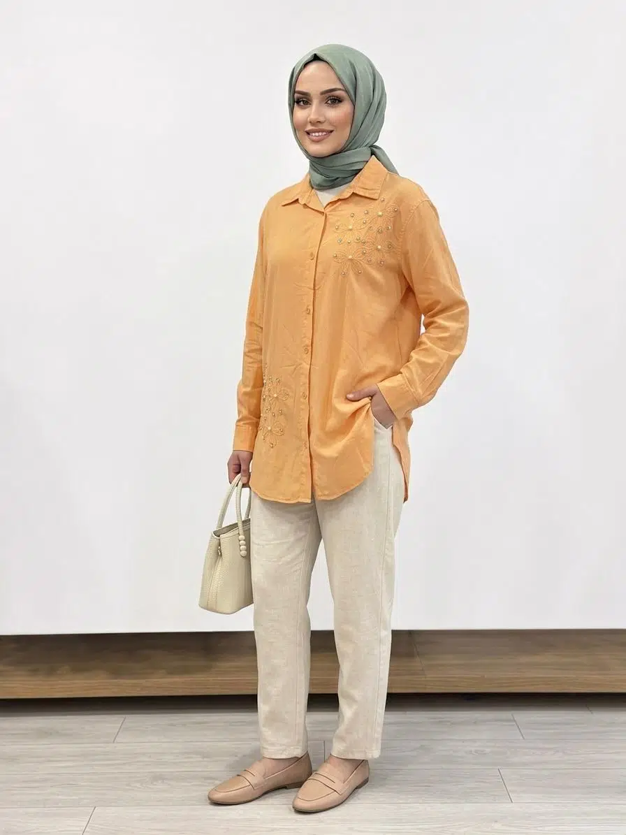 7464 MAGAZİN TUNİK - ORANJ