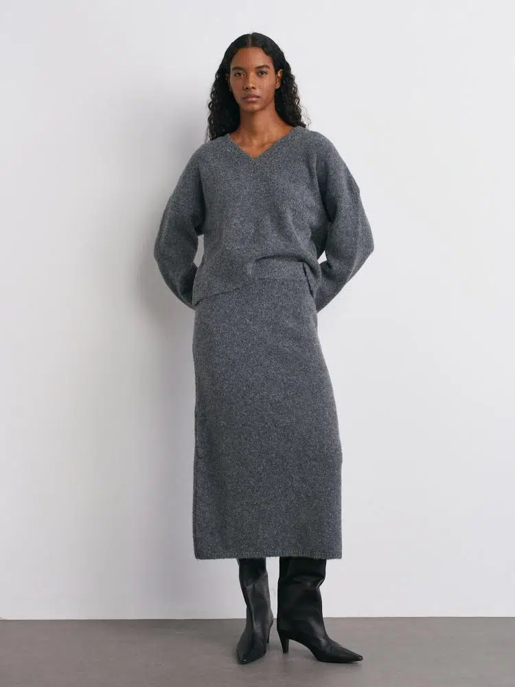 80115 DİLVİN BELİ LASTİKLİ TRİKO ETEK