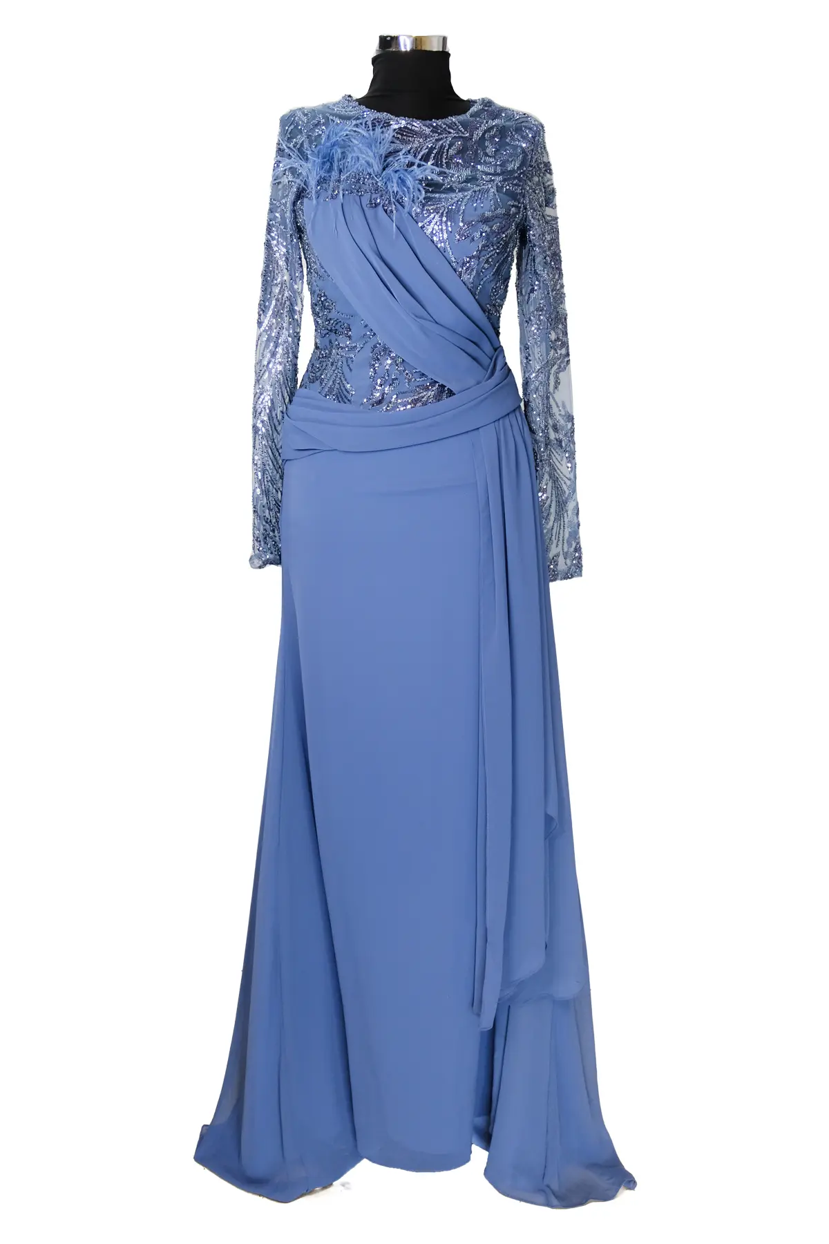 9652 LACRİMA ABİYE ELBİSE - İNDİGO