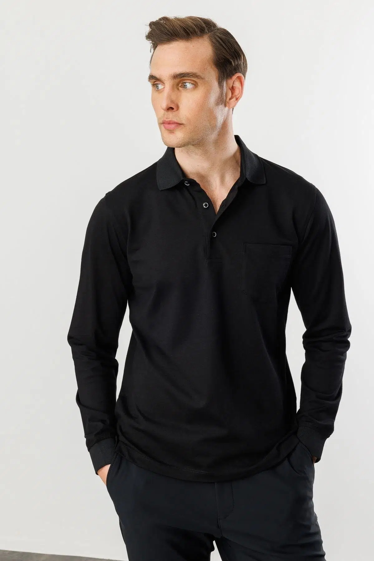 980 DESEN MTA UZUN KOL CEPLİ AYAKLI PY SWEATSHIRT - SİYAH